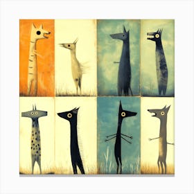 Vertical Dogs I Canvas Print