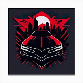 Car Red Artwork Of Graphic Design Flat (139) 1 Canvas Print