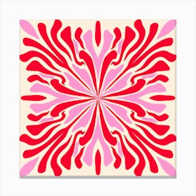 Abstract liquid petals - pink and red Canvas Print