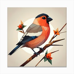 Cubism Art, Bullfinch bird 1 Canvas Print