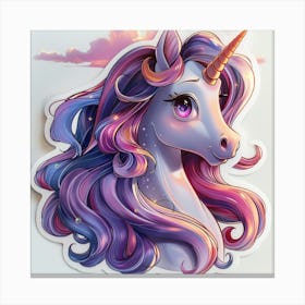 Unicorn Sticker 173 Canvas Print