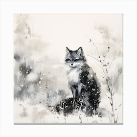 Fox In The Snow Canvas Print