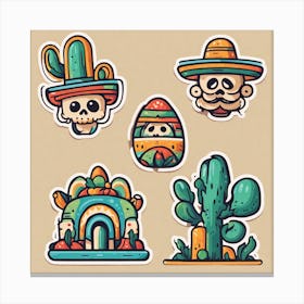 Mexican Skulls 11 Canvas Print