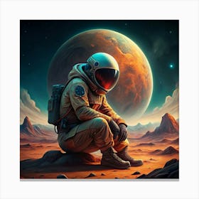 Astronaut On Mars 1 Canvas Print