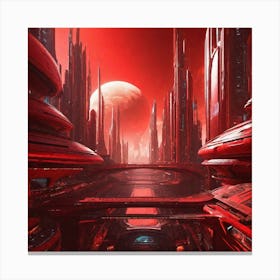 Futuristic City Red II Canvas Print