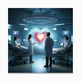 An Ultra Realistic Digital Render Of Medical Professionals In A State Of The Art Cardiac Care Facil Canvas Print