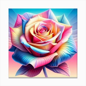 Rainbow Rose Canvas Print