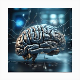 Brain With Wires 10 Canvas Print