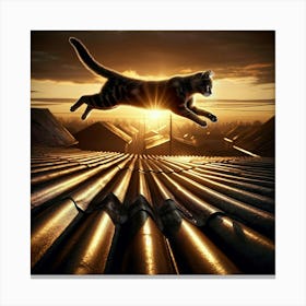 Cat On A Hot Tin Roof Canvas Print