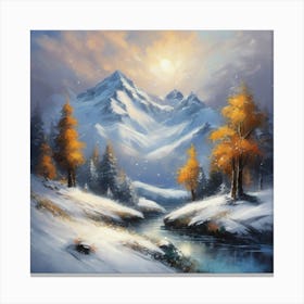 Winter Landscape Painting 2 Canvas Print
