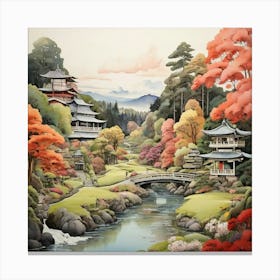 Kairakuen Gardens Japan Painting 2 Art Print 3 Canvas Print