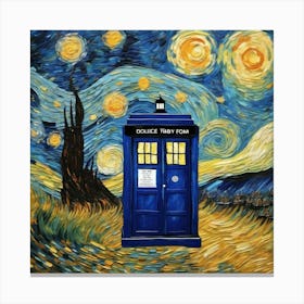 van gogh tardis 3 Canvas Print