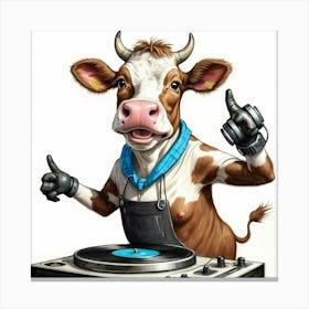 Cow Dj 6 Canvas Print