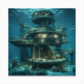 Underwater House Canvas Print