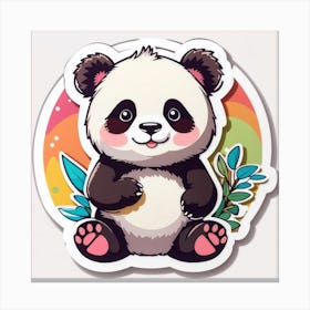 Cute Panda Sticker Canvas Print