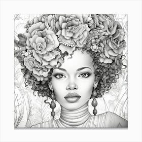 Afro Hair 4 Canvas Print