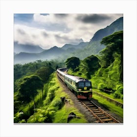 Train Landscape Transportation Mountain Travel Nature Road Railway Railroad Tree Transport Canvas Print