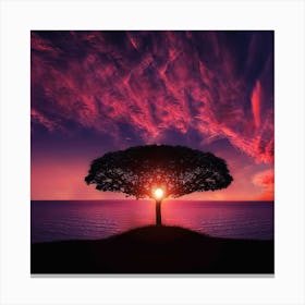 Sunset Tree Canvas Print