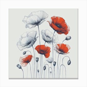 Poppies flowers 1 Canvas Print