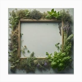 Frame With Herbs Canvas Print