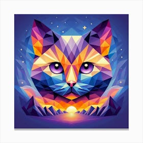 Scamp Low Poly Cat Canvas Print