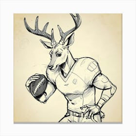 Deer Football Player Canvas Print