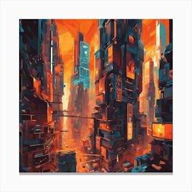 Dystopian World Cubism Style Canvas Print