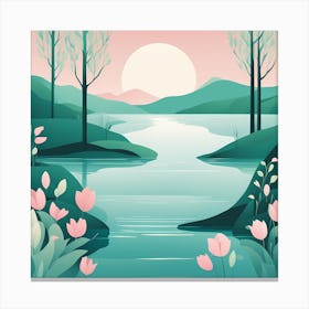 THE LAKE 11 VECTOR ART Canvas Print