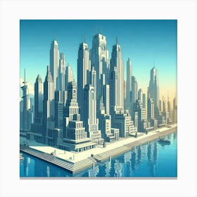 Futuristic Cityscape 46 Canvas Print