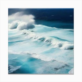 Ocean Waves Crashing Canvas Print