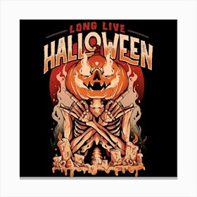 Long Live Halloween - Evil Pumpkin Skull Gift 1 Canvas Print