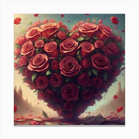 Image Fx Valentines Heart Made Out Of Roses Intricate (1) Canvas Print