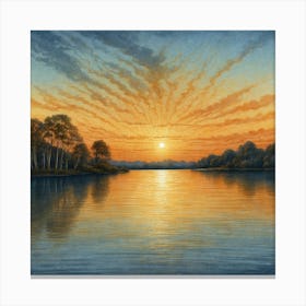 Sunset Over The Lake 1 Canvas Print