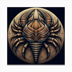 Intricate Wooden Scorpion Design Canvas Print