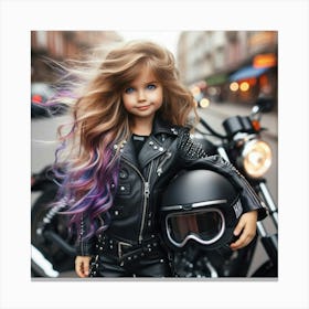 Doll With A Motorcycle Canvas Print