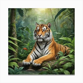 Tiger In The Jungle 26 Art Print 2 Canvas Print