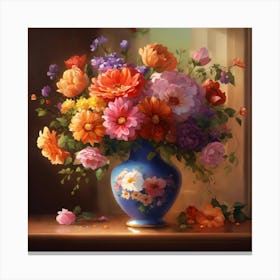 Flowers In A Vase Canvas Print