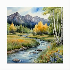 Autumn Mountain Stream Canvas Print