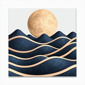 Moon And Waves 41 Canvas Print