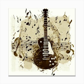 Guitar And Music Notes 5 Canvas Print