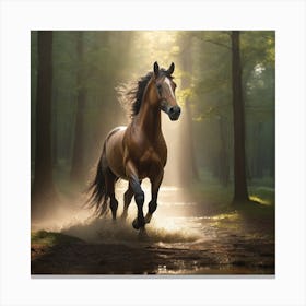 Horse In The Forest Canvas Print