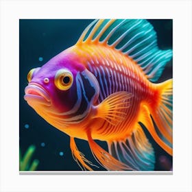 Colorful Fish In The Aquarium Canvas Print
