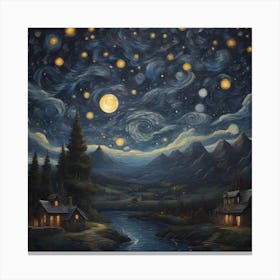 Starry Night Background Canvas Print