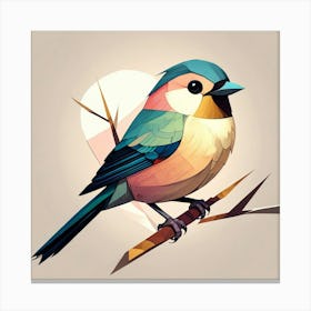 Cubism Art, Tit bird 1 Canvas Print
