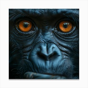 Gorilla With Orange Eyes Canvas Print