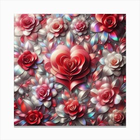 3d Roses Canvas Print