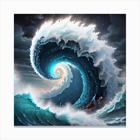 A Monstrous Tidal Wave 4 Canvas Print