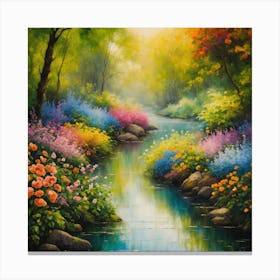 River Of Flowers Canvas Print