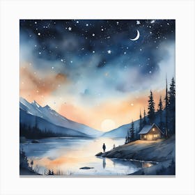 Night In The Mountains Canvas Print