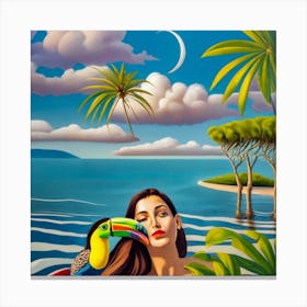 A sunny day on the beach Canvas Print